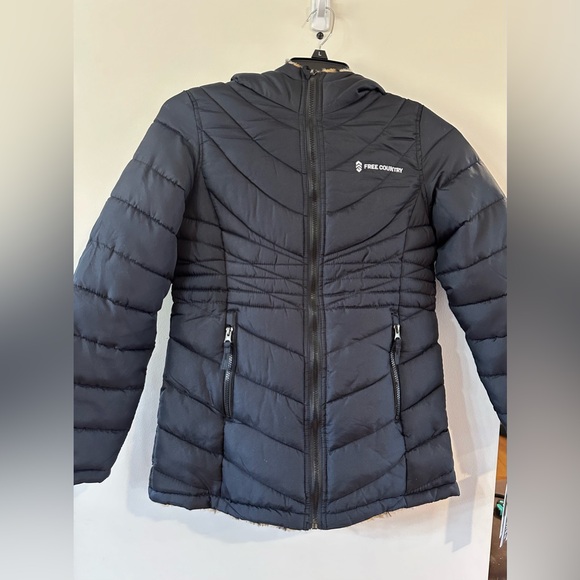 Free Country Girls Leopard/Black Reversible Winter Jacket NWT Size XL 16 - Picture 7 of 8